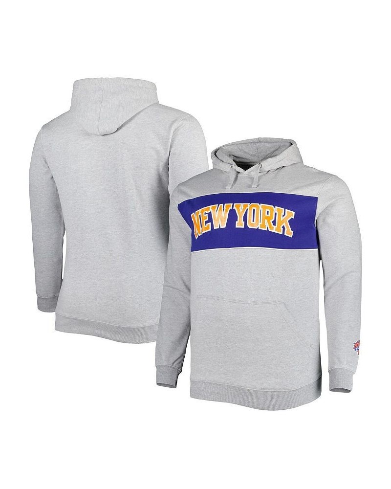 Men's Branded Heather Gray New York Knicks Big and Tall Wordmark Pullover Hoodie $32.00 Sweatshirt