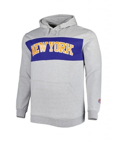 Men's Branded Heather Gray New York Knicks Big and Tall Wordmark Pullover Hoodie $32.00 Sweatshirt