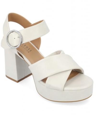 Women's Akeely Platform Sandals White $48.40 Shoes