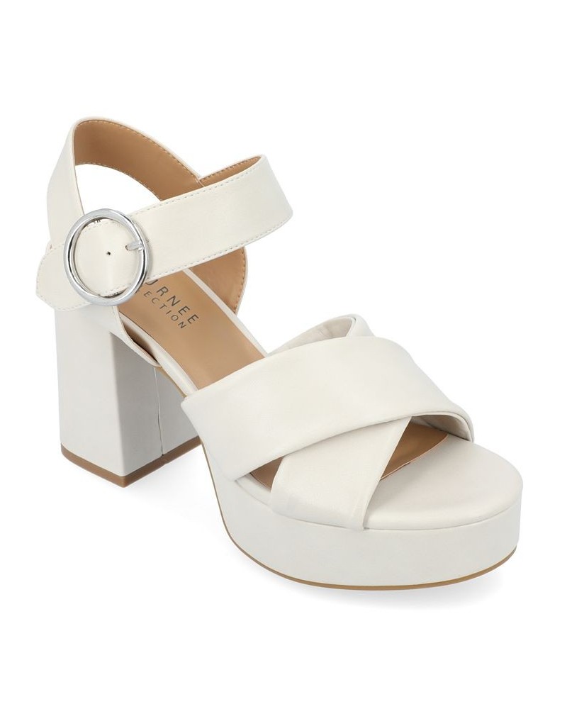 Women's Akeely Platform Sandals White $48.40 Shoes