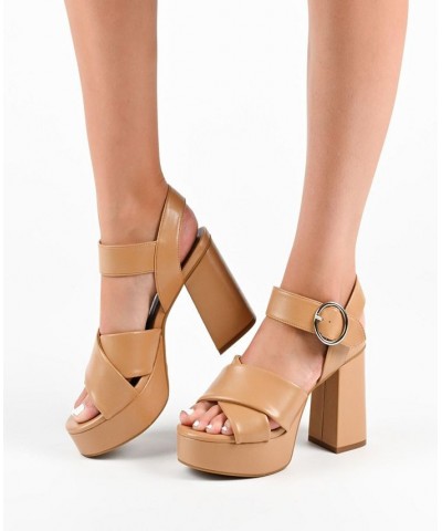 Women's Akeely Platform Sandals White $48.40 Shoes