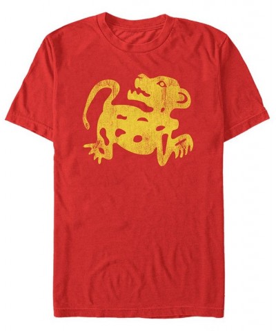 Men's Nickelodeon Legends of the Hidden Temple Distressed Jaguar Short Sleeve T-Shirt Red $19.59 T-Shirts