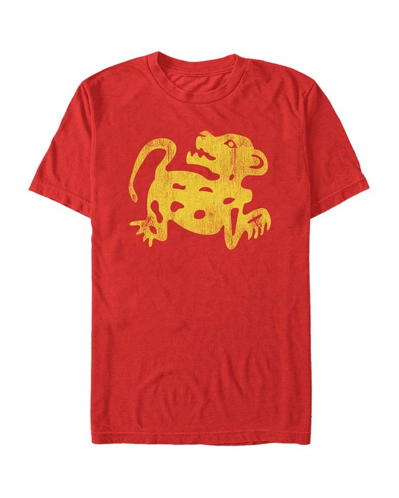 Men's Nickelodeon Legends of the Hidden Temple Distressed Jaguar Short Sleeve T-Shirt Red $19.59 T-Shirts