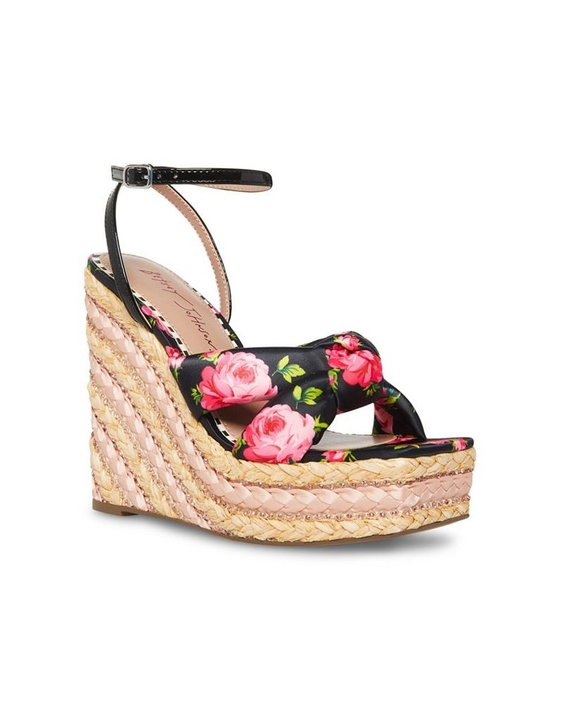 Women's Pansie Floral Wedge Sandals PD01 $53.46 Shoes