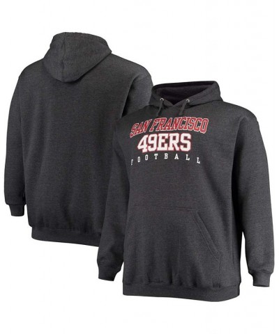 Men's Big and Tall Heathered Charcoal San Francisco 49Ers Practice Pullover Hoodie $33.47 Sweatshirt