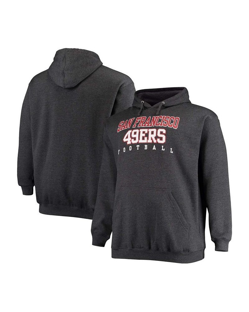 Men's Big and Tall Heathered Charcoal San Francisco 49Ers Practice Pullover Hoodie $33.47 Sweatshirt