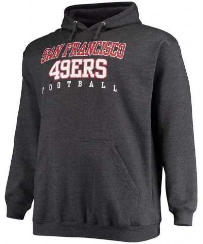 Men's Big and Tall Heathered Charcoal San Francisco 49Ers Practice Pullover Hoodie $33.47 Sweatshirt