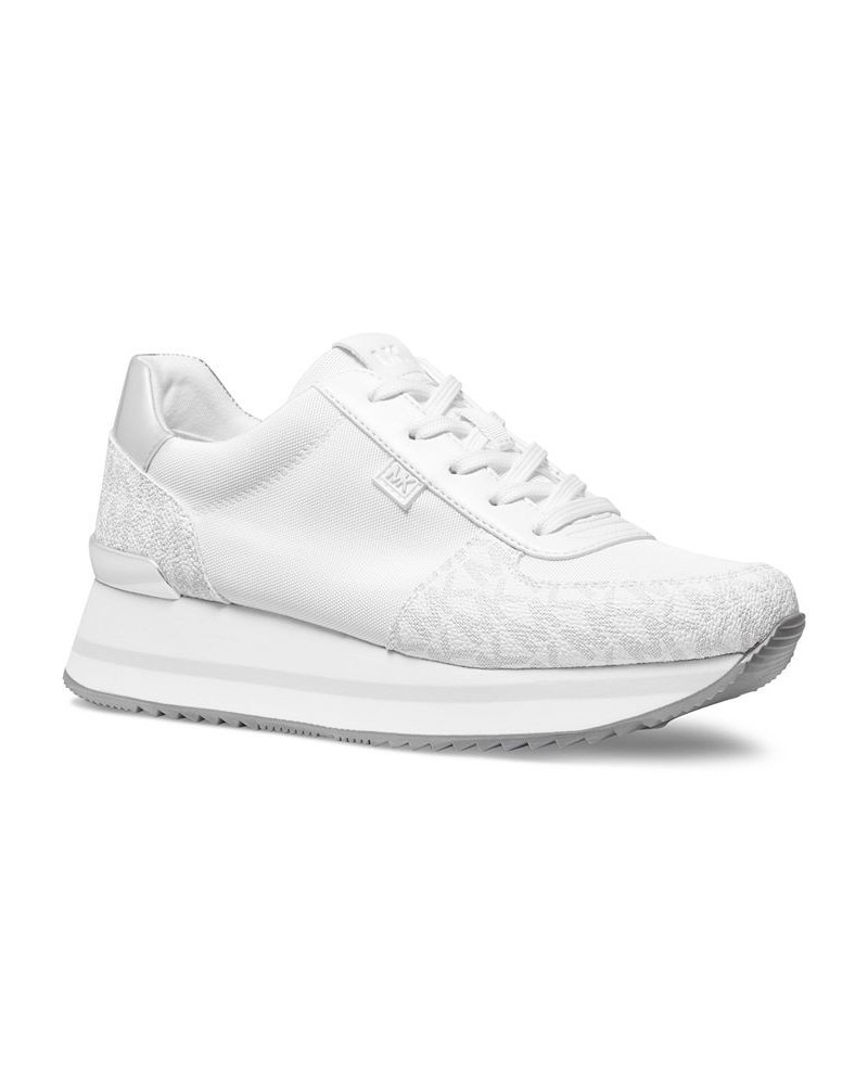 Women's Monique Trainer Lace-Up Sneakers White $45.22 Shoes