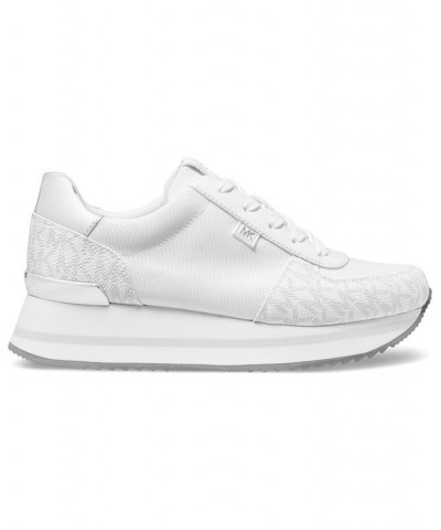 Women's Monique Trainer Lace-Up Sneakers White $45.22 Shoes