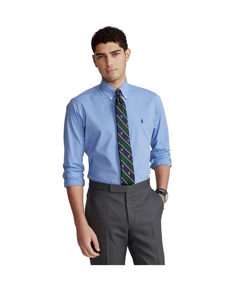 Classic-Fit Checked Poplin Shirt Blue End On End $41.85 Shirts