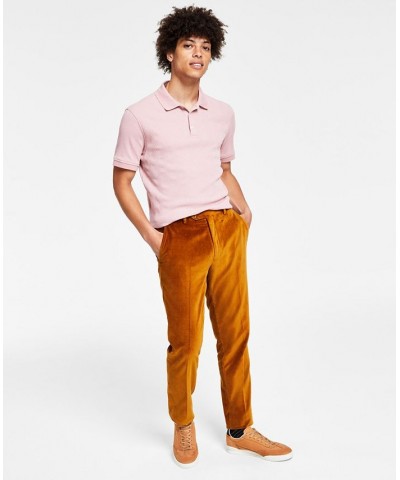 Men's Slim-Fit Velvet Dress Pants Gold $19.20 Pants