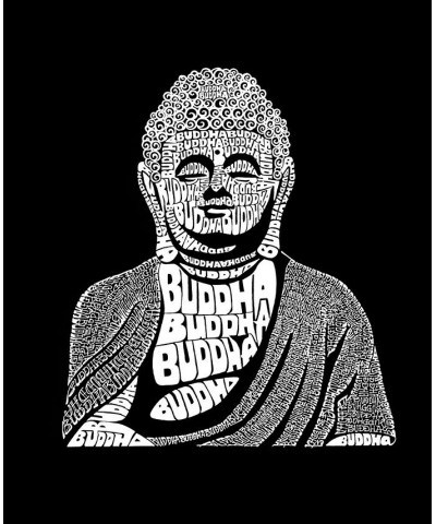 Men's Raglan Baseball 3/4 Sleeve Buddha Word Art T-shirt Black, White $26.54 T-Shirts