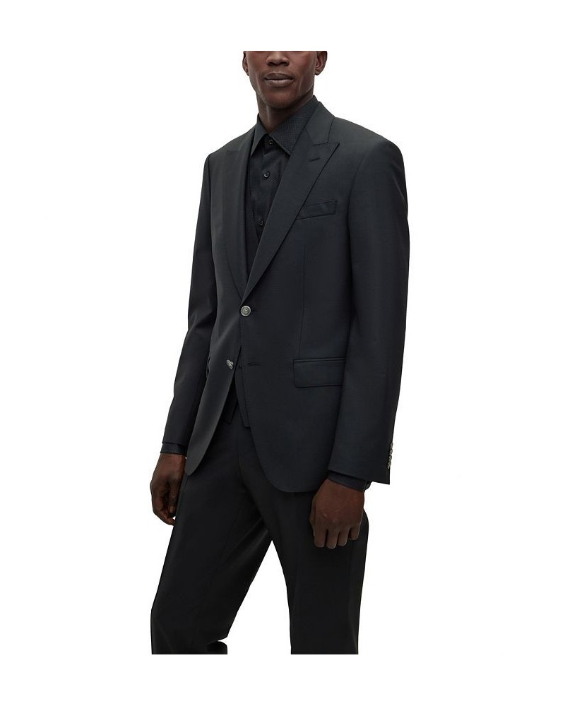 BOSS Men's Slim-Fit Micro-Patterned Wool Blend Suit, 2 Piece Set Black $352.95 Suits