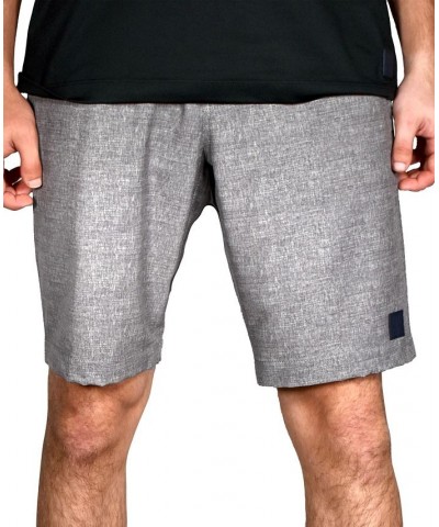 Men's Heather Print Gurkha Flat Front Shorts Gray $38.25 Shorts