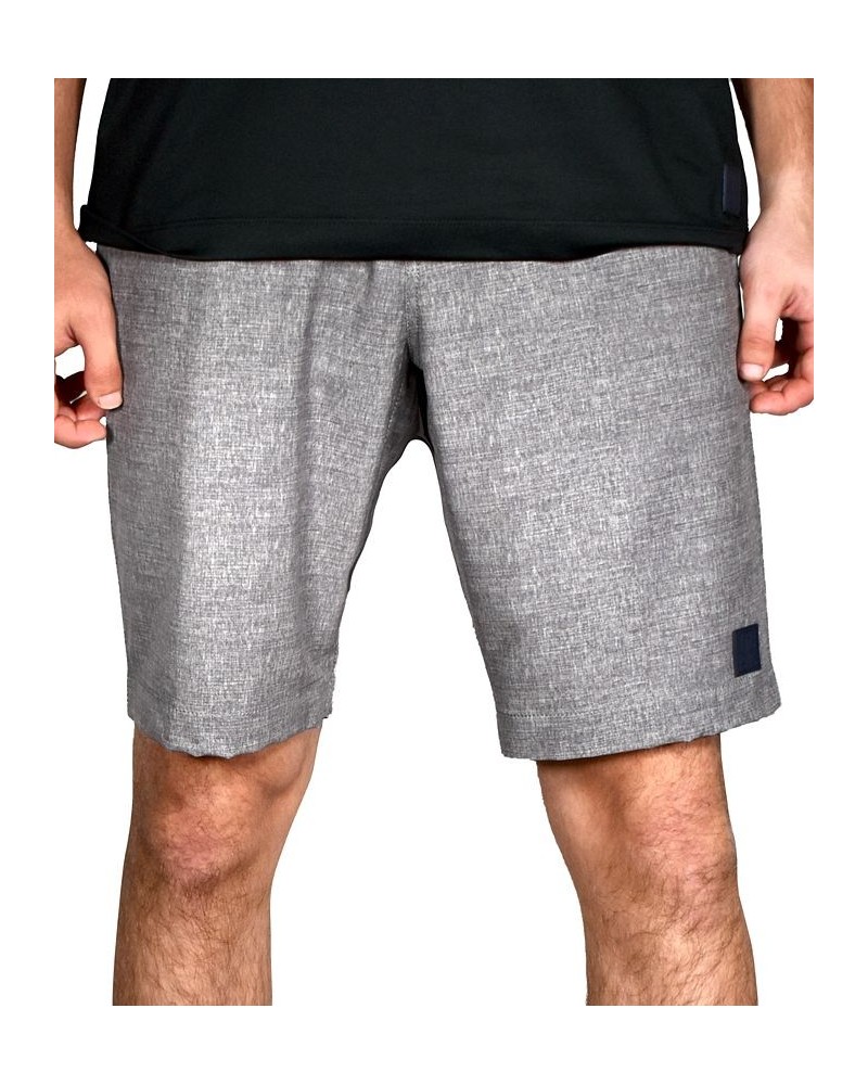 Men's Heather Print Gurkha Flat Front Shorts Gray $38.25 Shorts