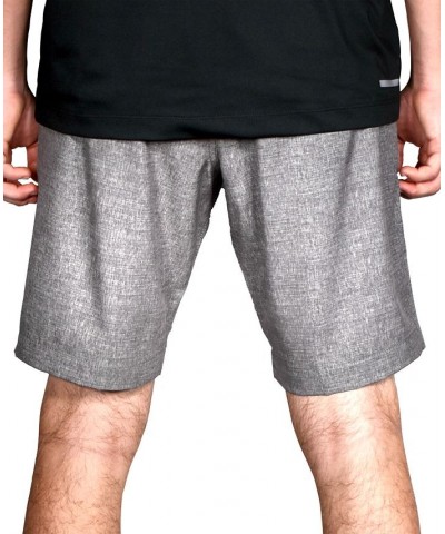 Men's Heather Print Gurkha Flat Front Shorts Gray $38.25 Shorts