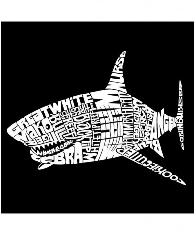 Men's Word Art Hoodie - Shark Species Gray $28.20 Sweatshirt