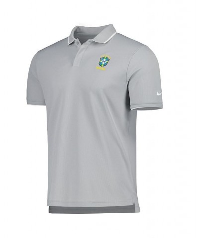 Men's Gray Brazil National Team Collegiate Polo Shirt $33.14 Polo Shirts