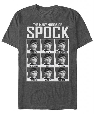 Star Trek Men's The Original Series Many Moods Of Spock Short Sleeve T-Shirt Gray $14.70 T-Shirts