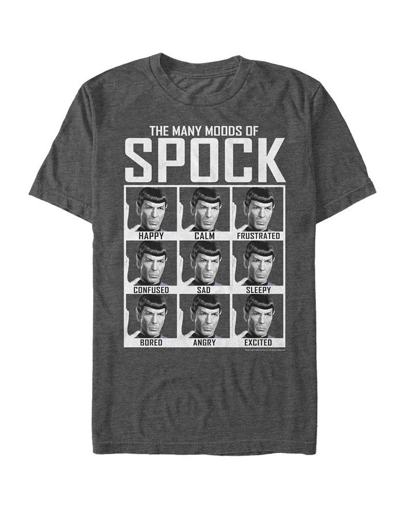 Star Trek Men's The Original Series Many Moods Of Spock Short Sleeve T-Shirt Gray $14.70 T-Shirts