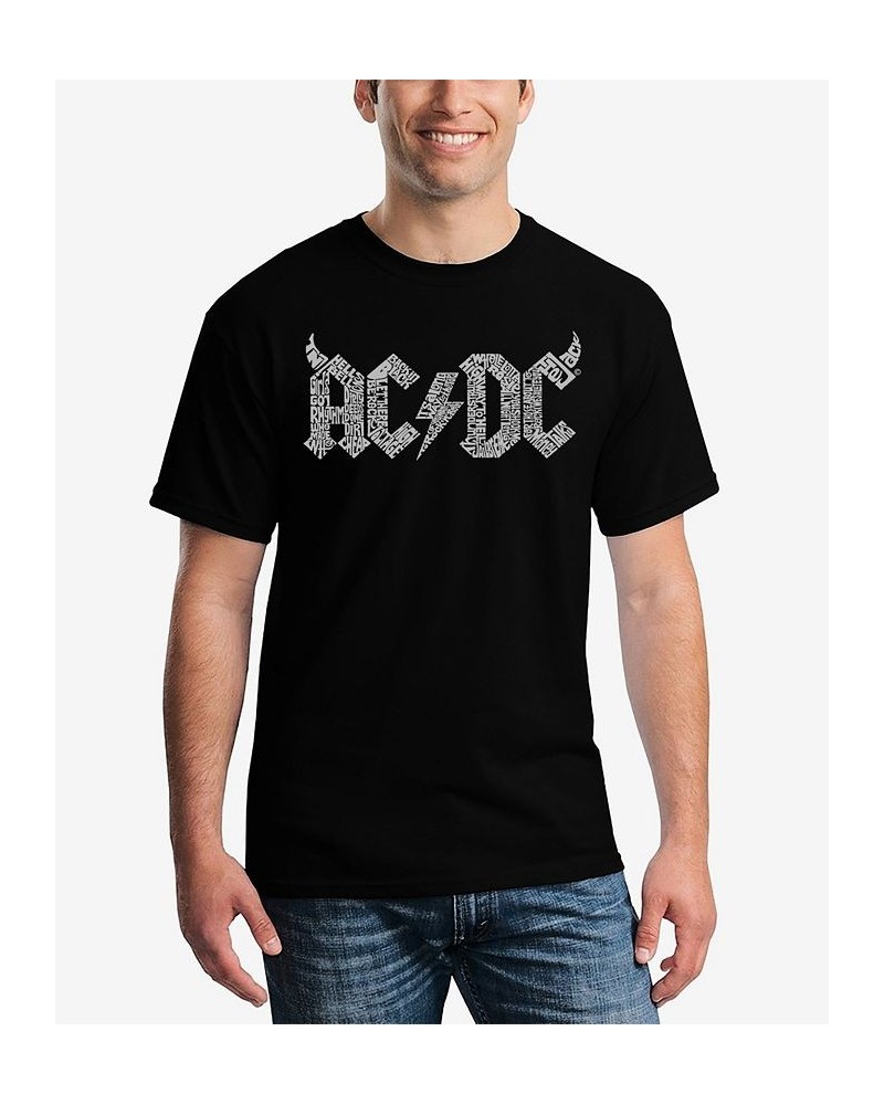 Men's Word Art ACDC Song Titles T-shirt Black $14.70 T-Shirts