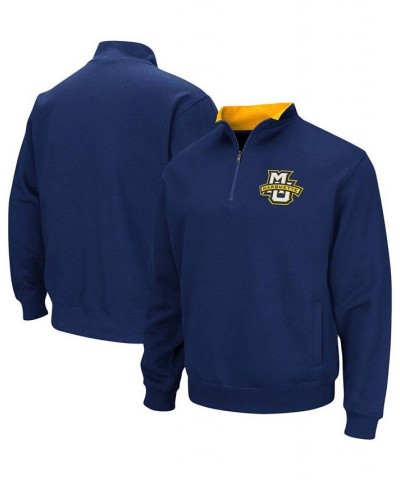 Men's Navy Marquette Golden Eagles Tortugas Logo Quarter-Zip Jacket $30.59 Sweatshirt