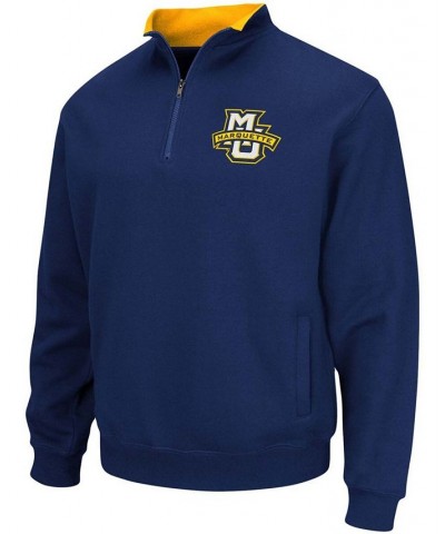 Men's Navy Marquette Golden Eagles Tortugas Logo Quarter-Zip Jacket $30.59 Sweatshirt