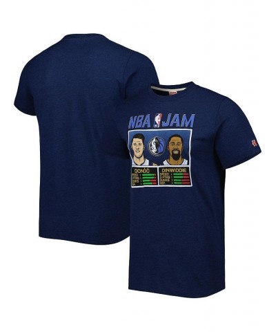 Men's Luka Doncic and Spencer Dinwiddie Navy Dallas Mavericks NBA Jam Tri-Blend T-shirt $17.48 T-Shirts