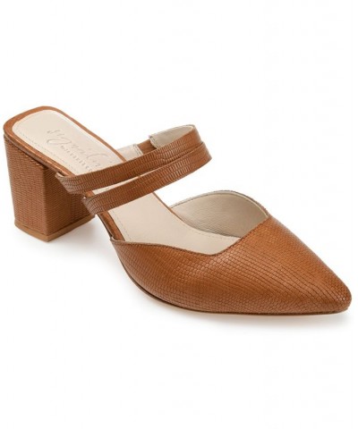 Women's Kaitlynn Slip On Heels Brown $49.20 Shoes