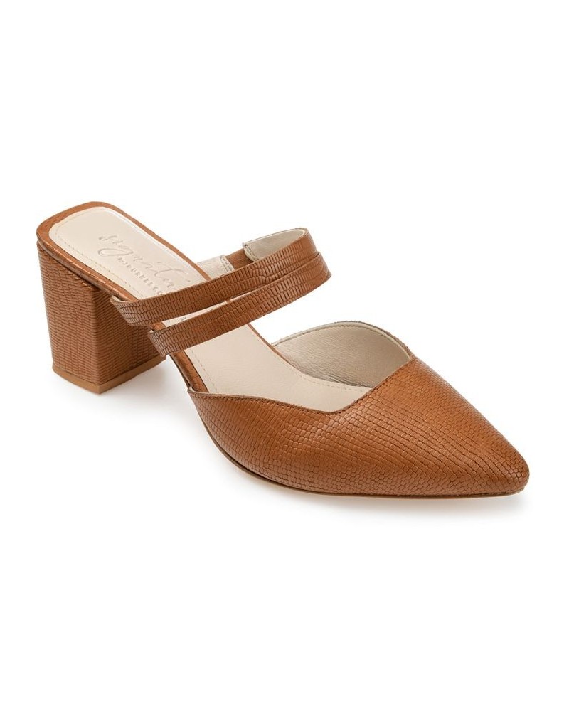 Women's Kaitlynn Slip On Heels Brown $49.20 Shoes