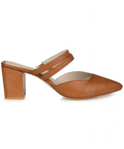 Women's Kaitlynn Slip On Heels Brown $49.20 Shoes