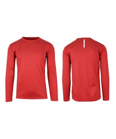 Men's Long Sleeve Moisture-Wicking Performance Tee Red $11.48 T-Shirts