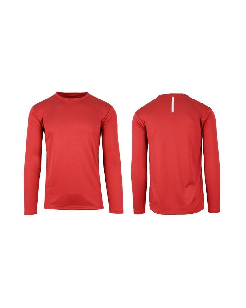 Men's Long Sleeve Moisture-Wicking Performance Tee Red $11.48 T-Shirts