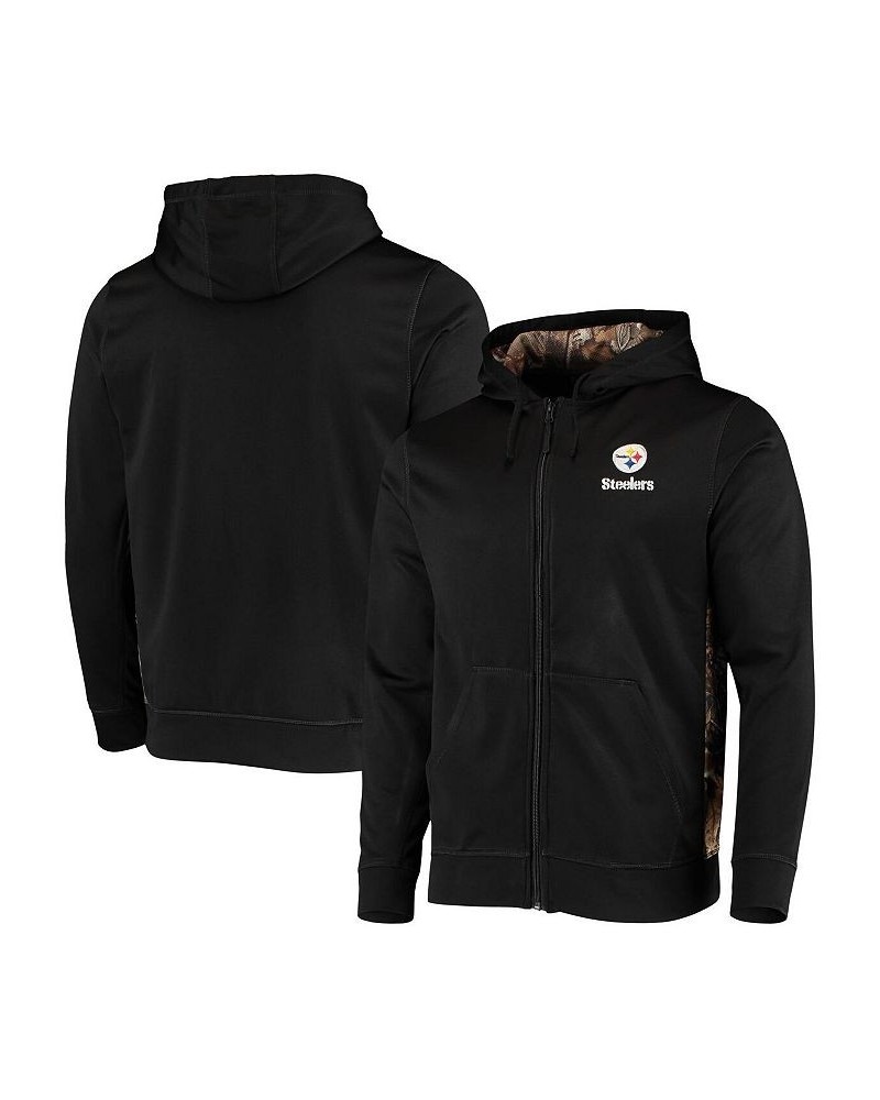 Men's Black, Realtree Camo Pittsburgh Steelers Decoy Tech Fleece Full-Zip Hoodie $34.00 Sweatshirt