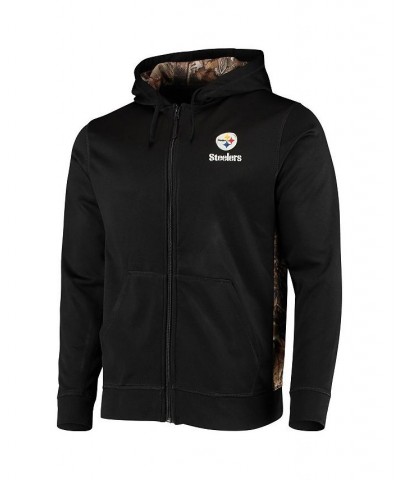 Men's Black, Realtree Camo Pittsburgh Steelers Decoy Tech Fleece Full-Zip Hoodie $34.00 Sweatshirt