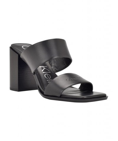 Women's Tara Square Toe Dress Sandals Black $61.92 Shoes