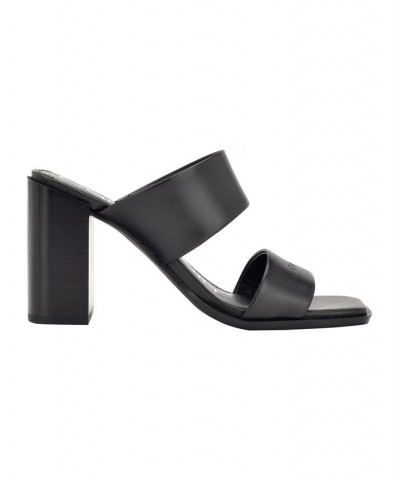 Women's Tara Square Toe Dress Sandals Black $61.92 Shoes