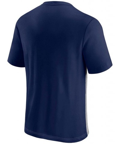 Men's Navy and Heathered Gray Tennessee Titans Colorblock T-shirt $16.00 T-Shirts