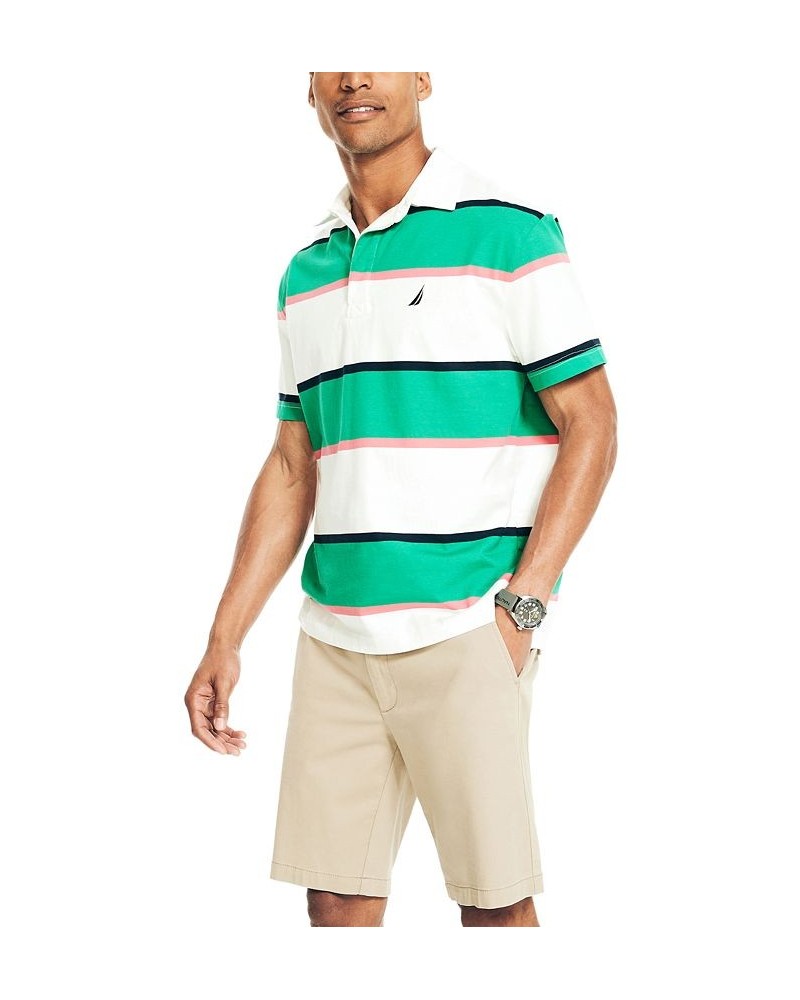 Men's Classic-Fit Rugby Striped Polo White $37.59 Polo Shirts