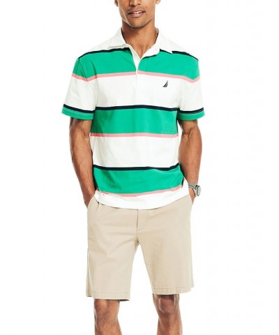 Men's Classic-Fit Rugby Striped Polo White $37.59 Polo Shirts