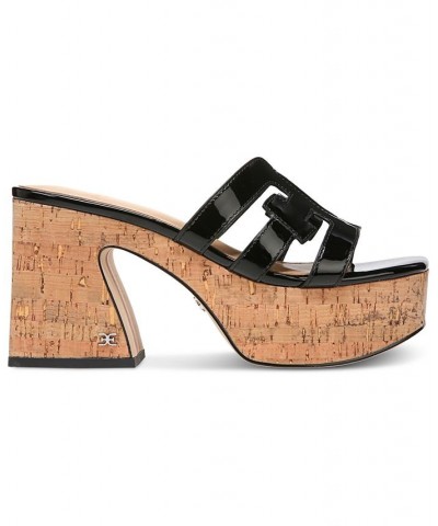 Dev Cork Platform Logo Sandals Black $48.00 Shoes