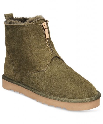 Women's Terrii Zip Booties Green $13.97 Shoes