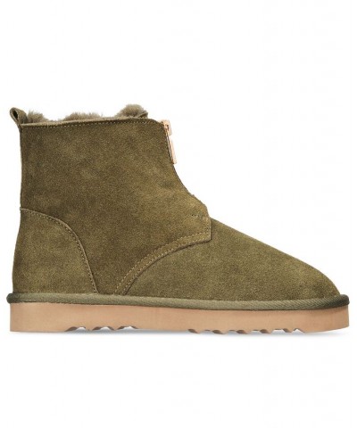 Women's Terrii Zip Booties Green $13.97 Shoes