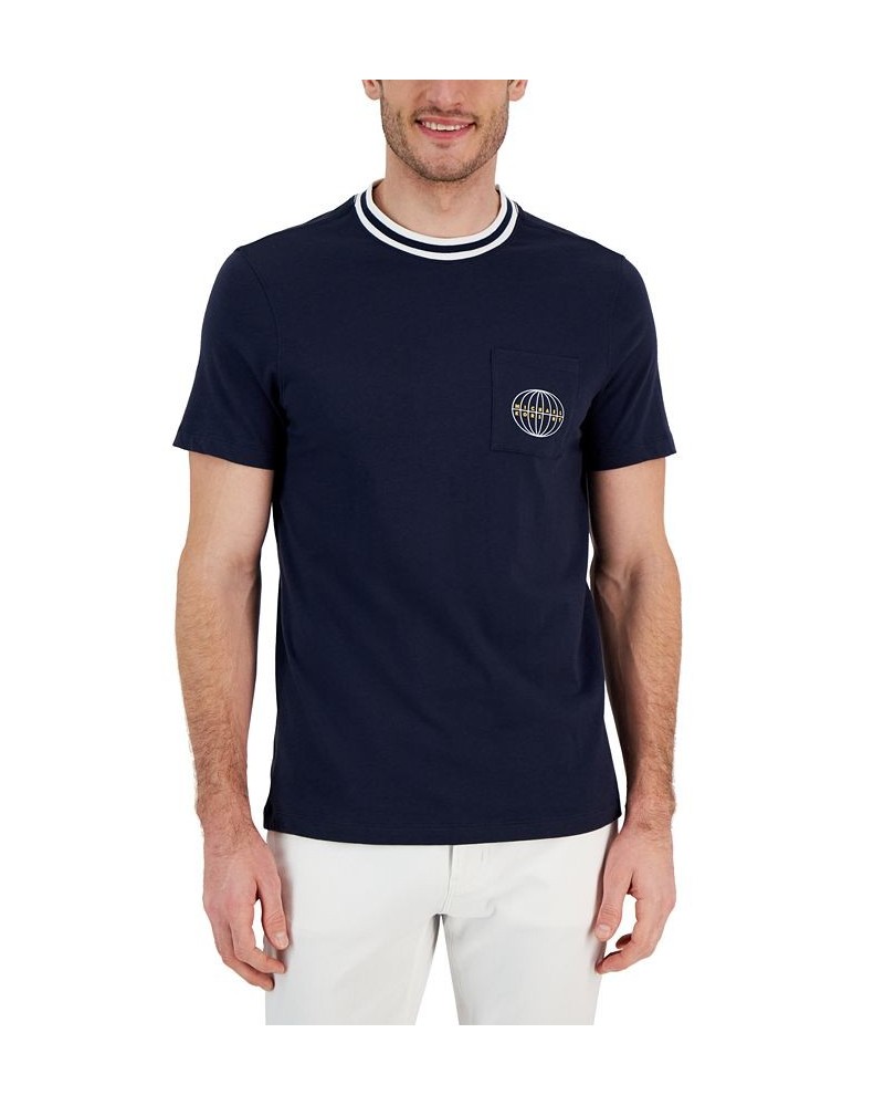 Men's Modern-Fit MK Global Graphic Pocket T-Shirt Blue $19.88 T-Shirts