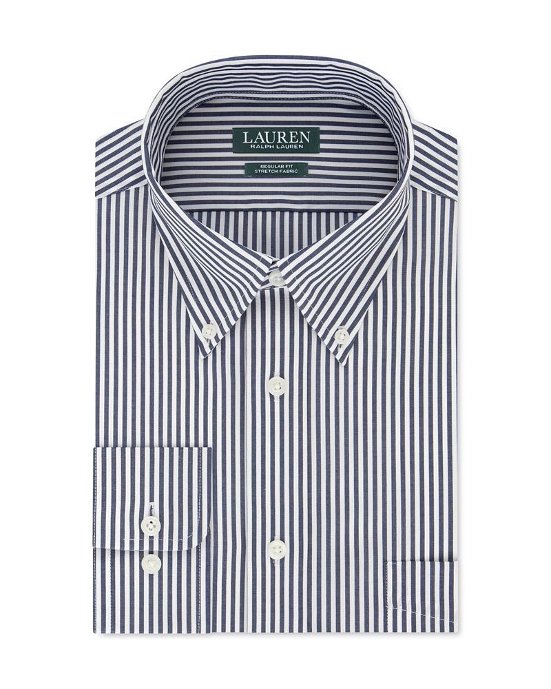 Men's Regular-Fit Ultraflex Stripe Dress Shirt Blue $21.62 Dress Shirts