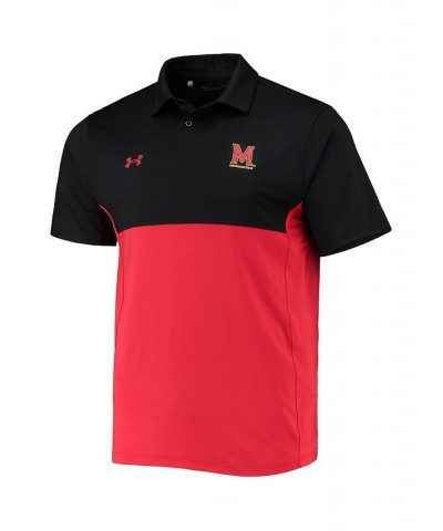 Men's Black, Red Maryland Terrapins 2022 Blocked Coaches Performance Polo Shirt $42.63 Polo Shirts