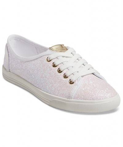 Women's Ava Sneakers White Glitter $36.52 Shoes