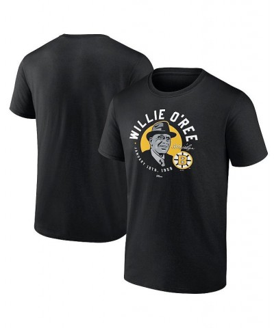 Men's Branded Willie O'Ree Black Boston Bruins Number Retirement T-shirt $13.94 T-Shirts