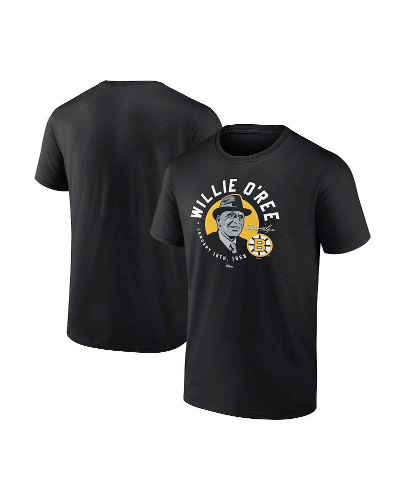 Men's Branded Willie O'Ree Black Boston Bruins Number Retirement T-shirt $13.94 T-Shirts