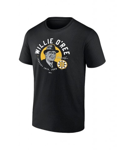 Men's Branded Willie O'Ree Black Boston Bruins Number Retirement T-shirt $13.94 T-Shirts